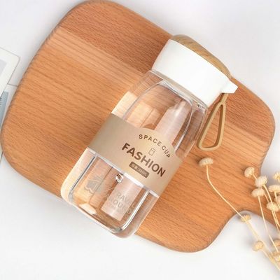 Πίσω στο σχολείο 380ml φορητό μπουκάλι νερού για κορίτσια διαφανές πλαστικό μπουκάλι