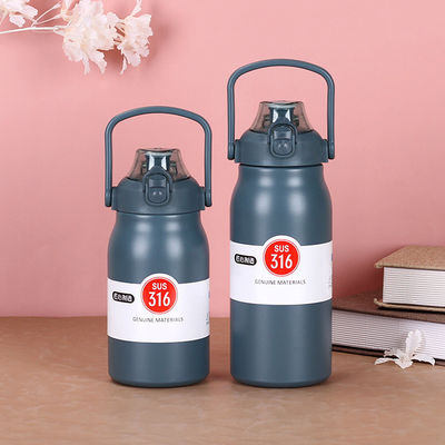 1000 ml 316 διπλά στρώματα από ανοξείδωτο χάλυβα φιάλες κενού με κάλυμμα και λαβή κρατήστε ζεστά-ψυχρά 12 ώρες Προσαρμοσμένο λογότυπο