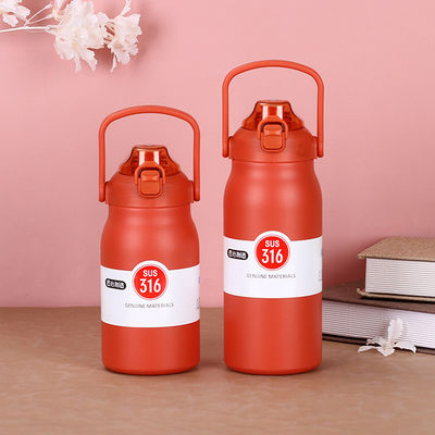 1000 ml 316 διπλά στρώματα από ανοξείδωτο χάλυβα φιάλες κενού με κάλυμμα και λαβή κρατήστε ζεστά-ψυχρά 12 ώρες Προσαρμοσμένο λογότυπο