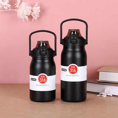 1000 ml 316 διπλά στρώματα από ανοξείδωτο χάλυβα φιάλες κενού με κάλυμμα και λαβή κρατήστε ζεστά-ψυχρά 12 ώρες Προσαρμοσμένο λογότυπο