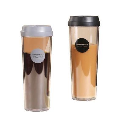 320/420/520ml/700ml Περιβαλλοντικά φιλικό διπλό τοίχωμα πλαστικό μπουκάλι νερού με αδιάβροχο καπάκι