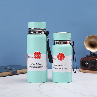 600ml/800ml/1000ml ΚΛΑΣΙΚΟ διπλό τοίχωμα Ατσάλι Ατσάλι Βαθμιαίο μπουκάλι νερού για εξωτερικό