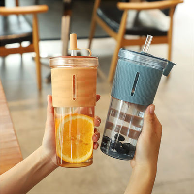 700 ml καθαρό χυμό χωρίς BPA μπουκάλι πόσιμου νερού φλιτζάνι με άχυρο και μανίκι