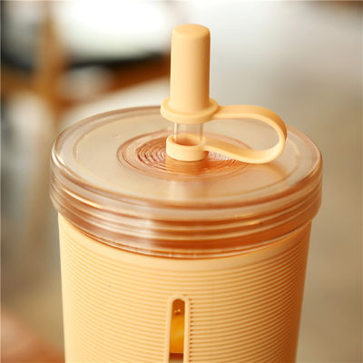 700 ml καθαρό χυμό χωρίς BPA μπουκάλι πόσιμου νερού φλιτζάνι με άχυρο και μανίκι
