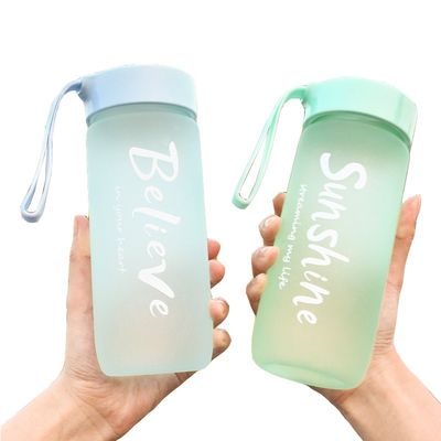 600 ml δημιουργικό παγωμένο ποτήρι νερού φιλικό προς το περιβάλλον πλαστικό μπουκάλι για εξωτερικές δραστηριότητες