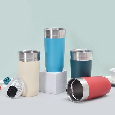16oz διπλό τοίχωμα μονωμένο από ανοξείδωτο χάλυβα Custom Logo Tumbler Cup ταξιδιωτική κούπα με καπάκι