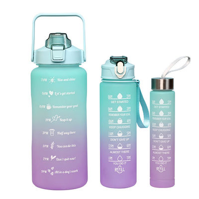 32oz BPA Free Time Marker 3Pcs πλαστικό παγωμένο μπουκάλι νερού κίνησης για αθλητές Ροζ