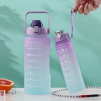 32oz BPA Free Time Marker 3Pcs πλαστικό παγωμένο μπουκάλι νερού κίνησης για αθλητές Ροζ
