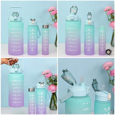 3pcs/set φορητό αθλητικό χρώμα μπουκάλι νερού 2000ML 900ML 280ML με κάλυμμα