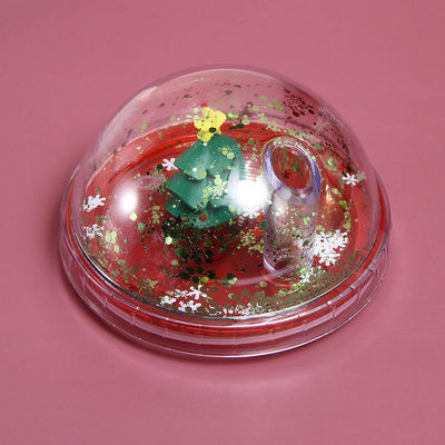 Πλαστικά χριστουγεννιάτικα φλιτζάνια 500 ml Glitter Double Wall Drinking Tumbler με καπάκια και καλαμάκια