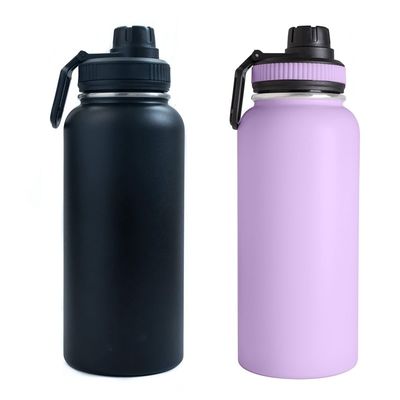 Καθαρό φλιτζάνι 32oz Ατσάλινα μπουκάλια κενού νερού με το λογότυπο και άχυρο