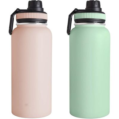 Καθαρό φλιτζάνι 32oz Ατσάλινα μπουκάλια κενού νερού με το λογότυπο και άχυρο