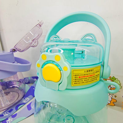 950 ml χωρητικότητα βιώσιμη για παιδιά Μεγάλη κοιλιά Διαυγές μπουκάλι νερού Triran με άχυρο