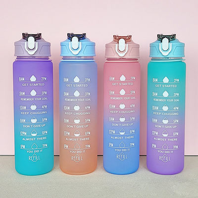 Μπουκάλι νερού Tritan με χρονοδιακόπτη 900Ml Bpa Ελεύθερο χρώμα για εξωτερικά σπορ