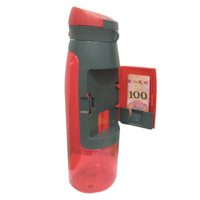 Αποθηκευμένο 750ml χωρητικότητα φορητό σπορ πλαστικό μπουκάλι πόσιμου νερού με αποθήκευση κάρτας