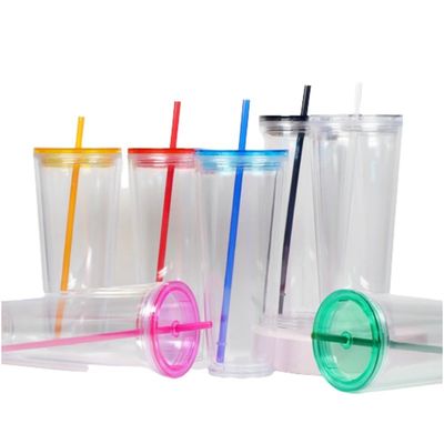 24oz Ακρυλικό διπλό τοίχωμα κρύο tumbler εξατομικευμένο χρώμα πλαστικό φλιτζάνι PP για τις προμήθειες του κόμματος