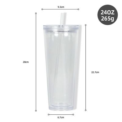 24oz Ακρυλικό διπλό τοίχωμα κρύο tumbler εξατομικευμένο χρώμα πλαστικό φλιτζάνι PP για τις προμήθειες του κόμματος