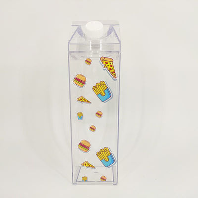 Σύγχρονη 17oz 500ml Τροφική ποιότητα πλαστικό εξωτερικό Διαφανές γάλα τετράγωνο κουτί μπουκάλι νερού
