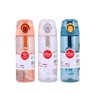 600 ml Tritan Διαφανές μπουκάλι νερού πλαστικό μπουκάλι αθλητικών ποτών με καπάκι χειριστή