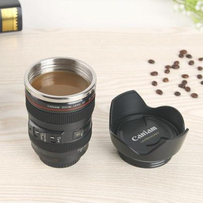400 ml Απομονωμένη αυτόματη περιστροφική ανακατεύουσα κάμερα φακούς σχήμα φλιτζάνι καφέ για τον νομάδες