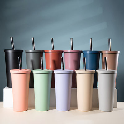 24oz 700ml Tumbler Bubble Cups Double Wall Plastic Boba Bubble επαναχρησιμοποιήσιμες κούπες με κάλυμμα