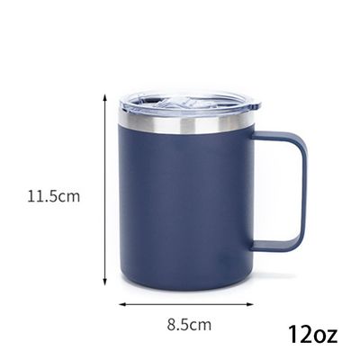 Αειφόρος 12oz μετάλλου 304 ανοξείδωτου χάλυβα ζεστό ταξίδι καφέ κούπα με λαβή για το πάρτι