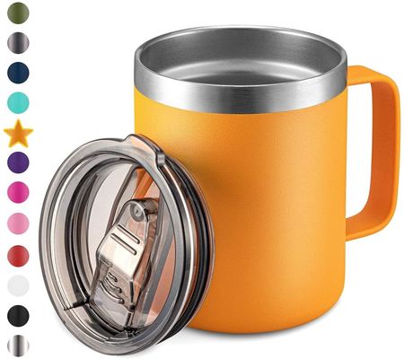 Αειφόρος 12oz μετάλλου 304 ανοξείδωτου χάλυβα ζεστό ταξίδι καφέ κούπα με λαβή για το πάρτι