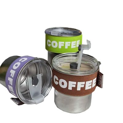 Κούπες καφέ προσαρμοσμένο χρώμα 400ml 304 ανοξείδωτο χάλυβα μίνι μπουκάλι θερμότητας με σχοινί