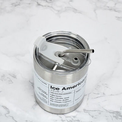 Χάλυβα από ανοξείδωτο χάλυβα 320ml/600ml Διπλό τοίχωμα λεπτές ευθείες απομονωμένες κούπες καφέ με κάλυμμα και άχυρο