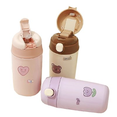 480ml Γλυκιά καρτούν Κέταλ από ανοξείδωτο χάλυβα Προσαρμοσμένο χρώμα μπουκάλι νερού για τα παιδιά καθημερινά