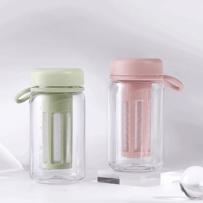 450 ml 600 ml φορητό διαυγές BPA ελεύθερο Tritan πλαστικό μπουκάλι νερού με κλίμακα για γυμναστήριο