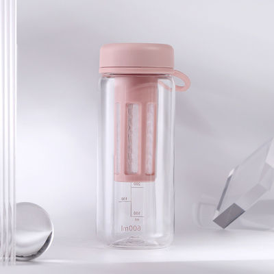450 ml 600 ml φορητό διαυγές BPA ελεύθερο Tritan πλαστικό μπουκάλι νερού με κλίμακα για γυμναστήριο