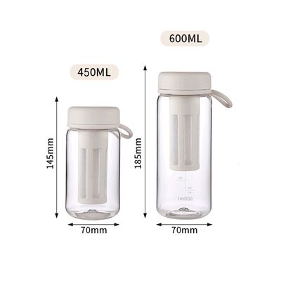 450 ml 600 ml φορητό διαυγές BPA ελεύθερο Tritan πλαστικό μπουκάλι νερού με κλίμακα για γυμναστήριο