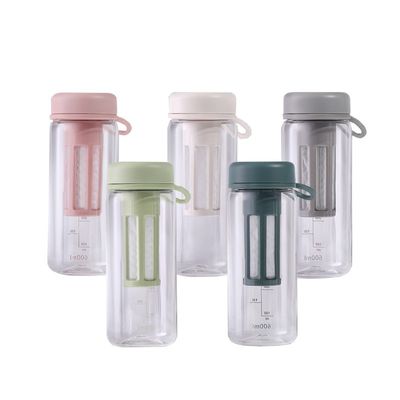 450 ml 600 ml φορητό διαυγές BPA ελεύθερο Tritan πλαστικό μπουκάλι νερού με κλίμακα για γυμναστήριο