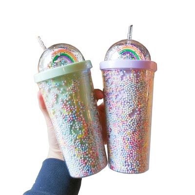 Δυναμικό θερμομόνωσης 550 ml Διαφανές χωρίς BPA Γλυκτερό παγωτό ταξιδιωτικό μπουκάλι