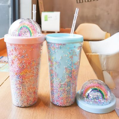 Δυναμικό θερμομόνωσης 550 ml Διαφανές χωρίς BPA Γλυκτερό παγωτό ταξιδιωτικό μπουκάλι
