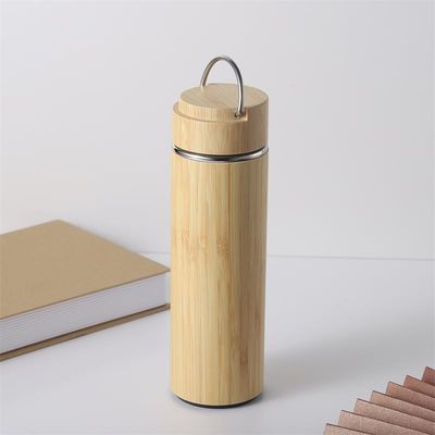 500ml Καθαρό Κύπελλο Custom Logo Ατσάλι Μπαμπού Θερμό Κύπελλο 304 Εσωτερικό Βάθρο Νερού