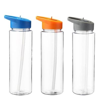 750 ml Διαφανές πλαστικό μπουκάλι νερού για ταξίδια για σπορ για βραστό νερό Διαφανές