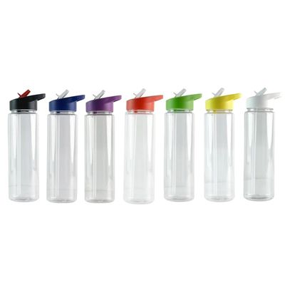 750 ml Διαφανές πλαστικό μπουκάλι νερού για ταξίδια για σπορ για βραστό νερό Διαφανές