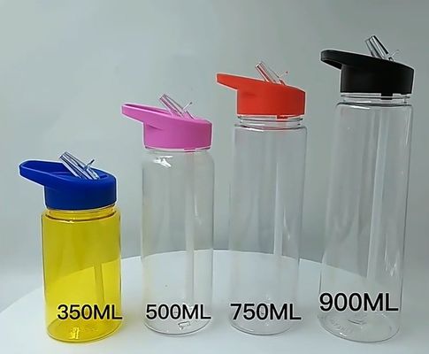 750 ml Διαφανές πλαστικό μπουκάλι νερού για ταξίδια για σπορ για βραστό νερό Διαφανές