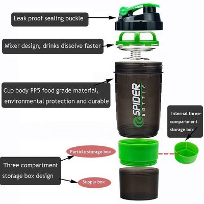Εναλλακτικό λογότυπο Unisex 500ml Bpa δωρεάν μπουκάλι Shaker PP Milk Shake Cup πρωτεΐνη σκόνη γυμναστήριο γυμναστήριο αθλητισμός μπουκάλι νερού με μπάλα ανάμειξης