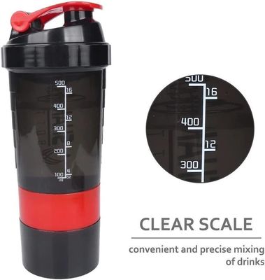 Εναλλακτικό λογότυπο Unisex 500ml Bpa δωρεάν μπουκάλι Shaker PP Milk Shake Cup πρωτεΐνη σκόνη γυμναστήριο γυμναστήριο αθλητισμός μπουκάλι νερού με μπάλα ανάμειξης