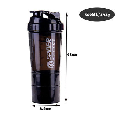 Εναλλακτικό λογότυπο Unisex 500ml Bpa δωρεάν μπουκάλι Shaker PP Milk Shake Cup πρωτεΐνη σκόνη γυμναστήριο γυμναστήριο αθλητισμός μπουκάλι νερού με μπάλα ανάμειξης