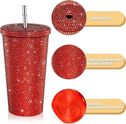 500ml/750ml Tumbler Προσαρμοσμένο χρώμα Διπλό μονωμένο από ανοξείδωτο χάλυβα εξωτερικό μπουκάλι ταξιδιού με καλαμάκια