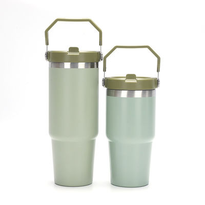 Ατσάλι 40 Oz Tumbler Vakuum Απομονωμένο ταξιδιωτικό φλιτζάνι καφέ με κάλυμμα και λαβή