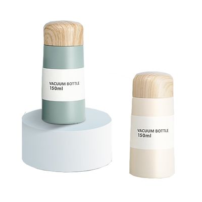304 ανοξείδωτου χάλυβα Tumbler Vacuum Flask Mini μπουκάλι νερού Cup με εξατομικευμένο χρώμα ξύλινο δημητριακό κάλυμμα