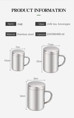 Προσαρμόσιμο μπουκάλι νερού από ανοξείδωτο χάλυβα 304 με λαβή και καπάκι 210ml / 300ml / 400ml άμεσο