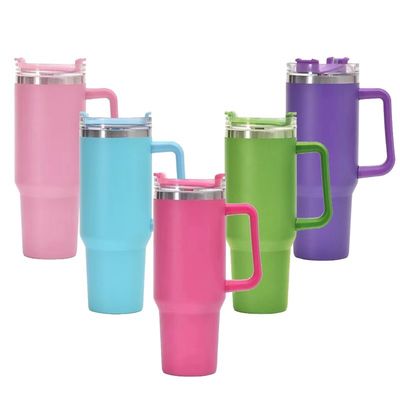 40oz Sublimation ταξιδιωτικό φλιτζάνι καφέ με χερούλι σκόνη επικαλυμμένη από ανοξείδωτο χάλυβα Tumbler