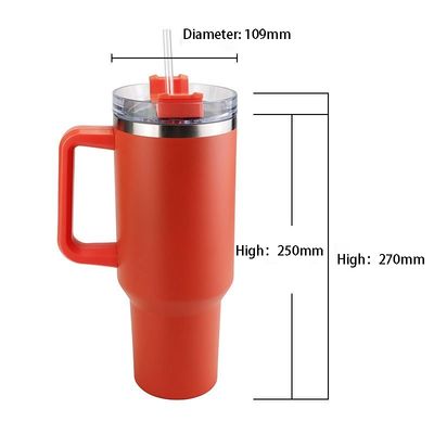 Κλασικό στυλ σχεδιασμού 40oz ανοξείδωτο χάλυβα εξωτερικό tumbler με λαβή και άχυρο για OEM