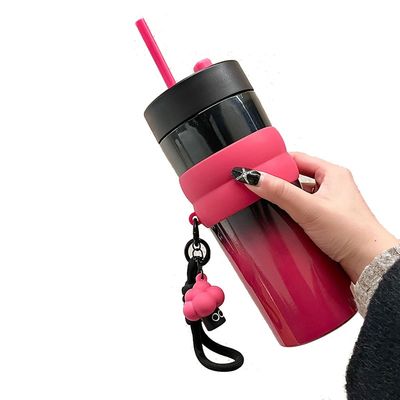 710ML Ατσάλινος Καφέ Tumbler Διαρροή Αδιάβροχη Καμπινγκ Θερμική Κούπα με άχυρο και προσαρμοσμένο λογότυπο